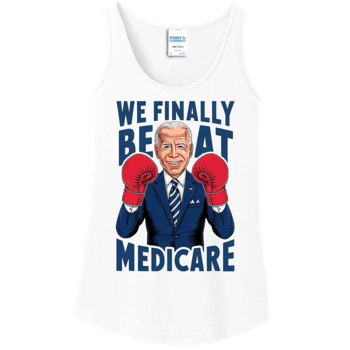 Joe Biden Boxing We Finally Beat Medicare Ladies Essential Tank