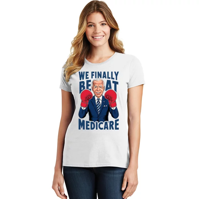 Joe Biden Boxing We Finally Beat Medicare Women's T-Shirt