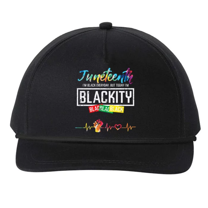 Juneteenth Blackity Black History African Snapback Five-Panel Rope Hat