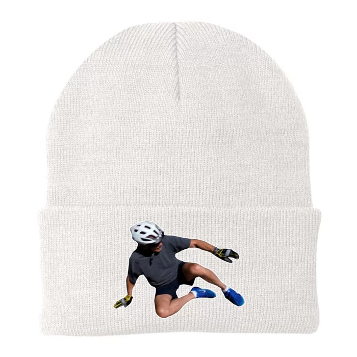 Joe Biden Bicycle Fall Funny Meme Knit Cap Winter Beanie