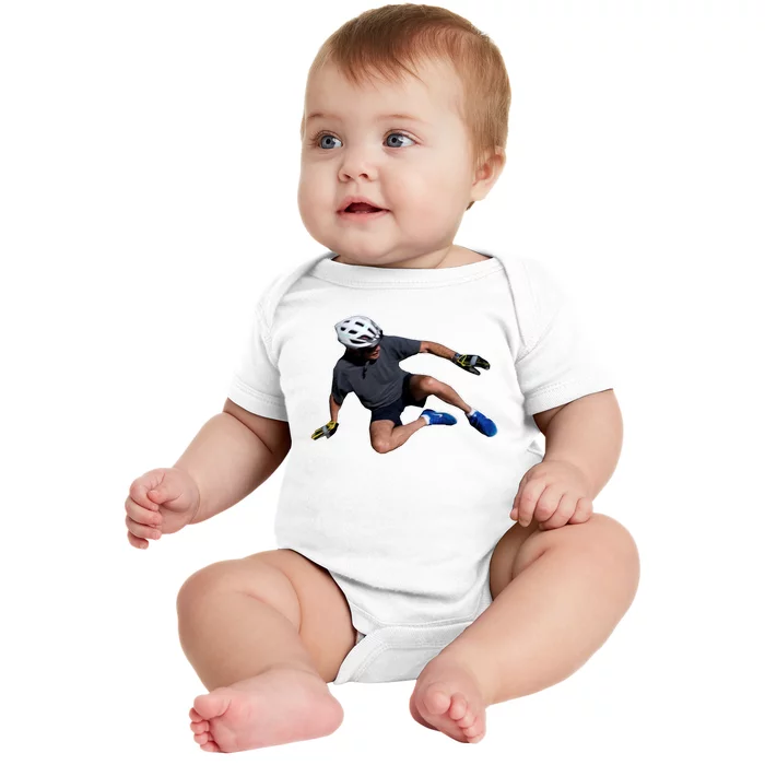 Joe Biden Bicycle Fall Funny Meme Baby Bodysuit