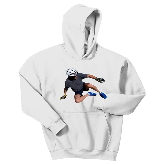 Joe Biden Bicycle Fall Funny Meme Kids Hoodie