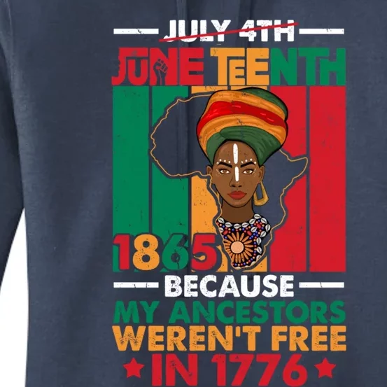 Junenth Black Because My Ancestor WerenT Free 1776 Gift Women's Pullover Hoodie