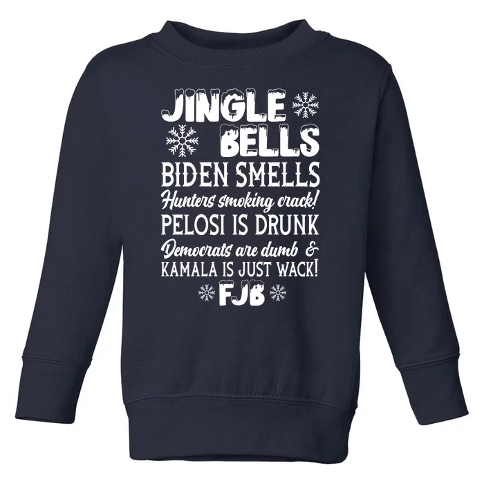 Jingle Bells Biden Smells Funny Republican Christmas Gift Toddler Sweatshirt