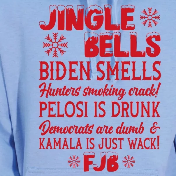 Jingle Bells Biden Smells Funny Republican Christmas Gift Unisex Surf Hoodie