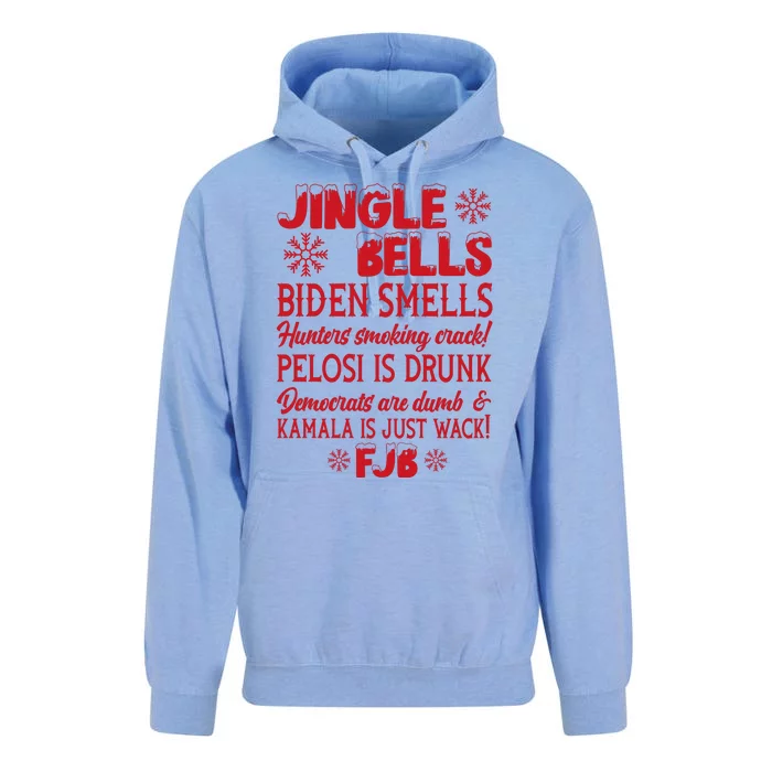 Jingle Bells Biden Smells Funny Republican Christmas Gift Unisex Surf Hoodie