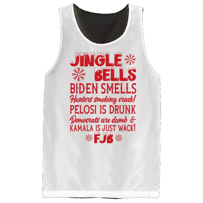 Jingle Bells Biden Smells Funny Republican Christmas Gift Mesh Reversible Basketball Jersey Tank