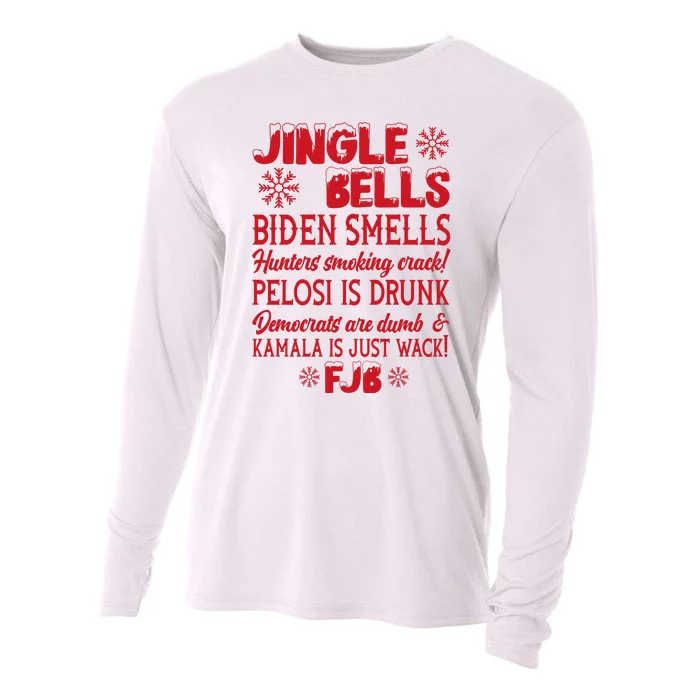 Jingle Bells Biden Smells Funny Republican Christmas Gift Cooling Performance Long Sleeve Crew