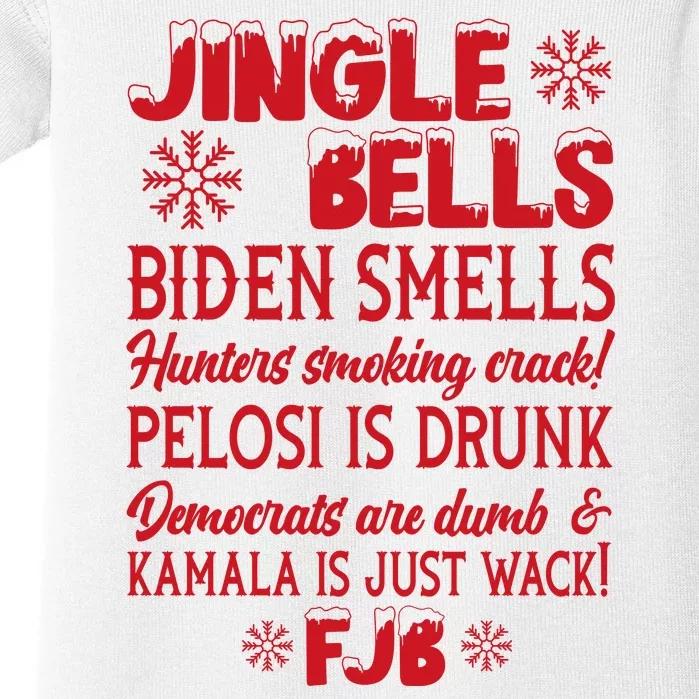 Jingle Bells Biden Smells Funny Republican Christmas Gift Baby Bodysuit