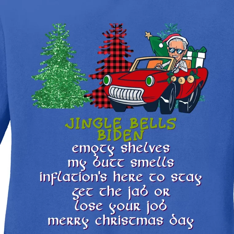 Jingle Bell Biden Xmas Santa Trump 3 Ugly Christmas Sweater Cute Gift Ladies Long Sleeve Shirt