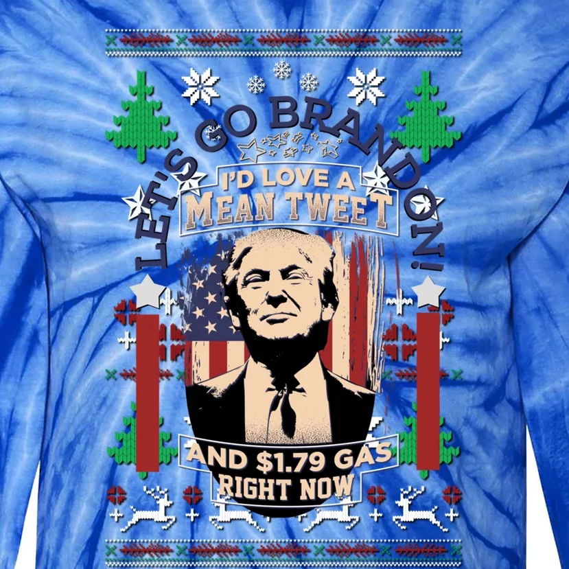 Jingle Bell Biden Xmas Santa Trump Ugly Christmas Sweater Gift Tie-Dye Long Sleeve Shirt