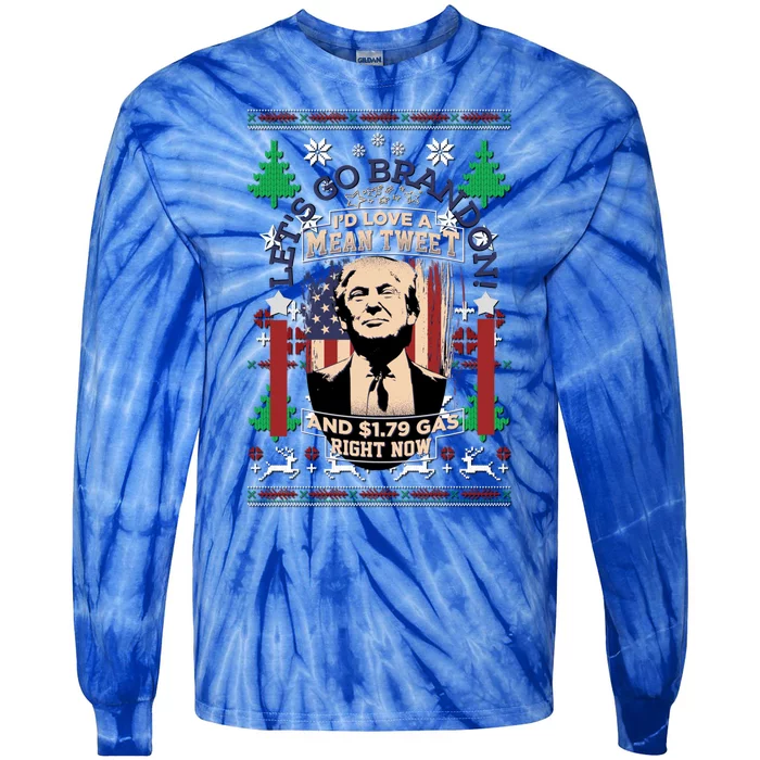 Jingle Bell Biden Xmas Santa Trump Ugly Christmas Sweater Gift Tie-Dye Long Sleeve Shirt