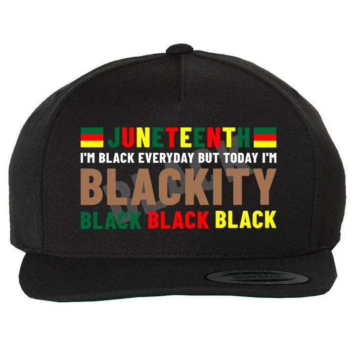 Juneteenth Blackity Black Black Black African Pride Gift Black History Month Wool Snapback Cap