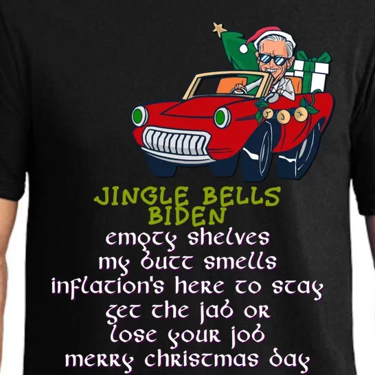 Jingle Bell Biden Xmas Santa Trump Ugly Christmas Sweater Funny Gift Pajama Set