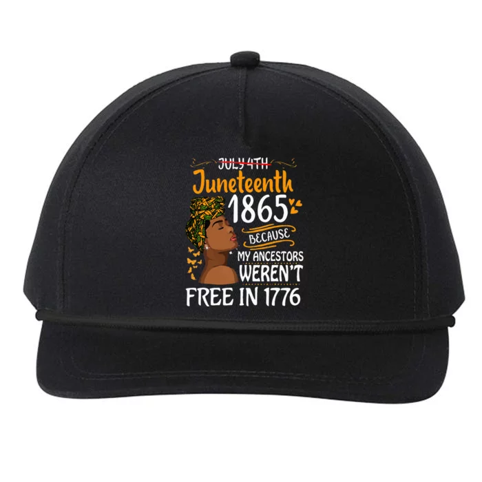 Juneteenth Black Because My Ancestor Werent Free 1776 Snapback Five-Panel Rope Hat