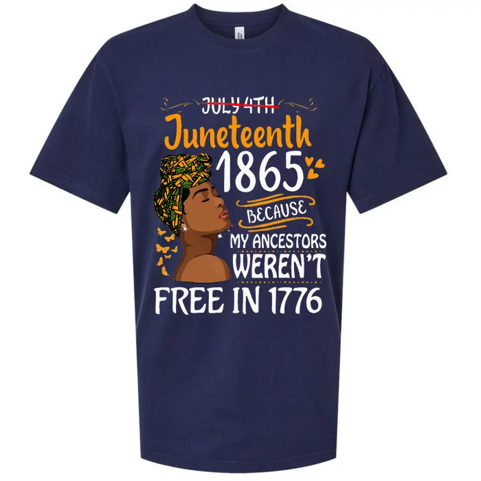 Juneteenth Black Because My Ancestor Werent Free 1776 Sueded Cloud Jersey T-Shirt