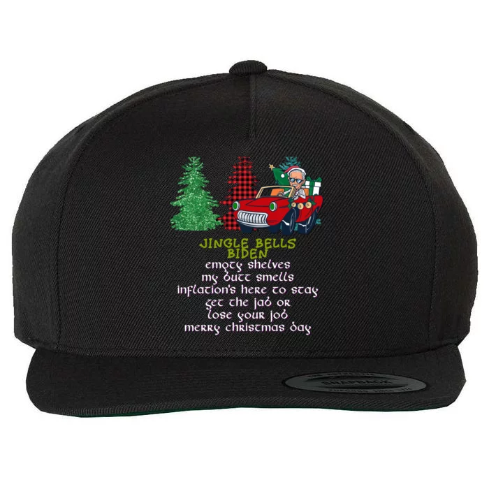 Jingle Bell Biden Xmas Santa Trump 3 Ugly Christmas Sweater Gift Wool Snapback Cap