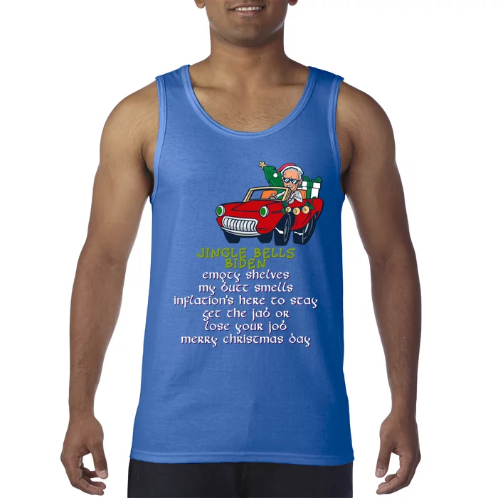 Jingle Bell Biden Xmas Santa Trump Ugly Christmas Sweater Gift Tank Top