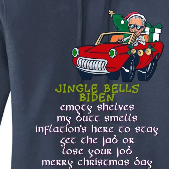 Jingle Bell Biden Xmas Santa Trump Ugly Christmas Sweater Gift Women's Pullover Hoodie