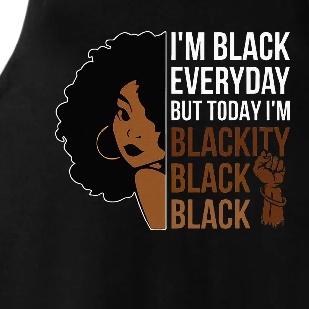 Juneteenth Blackity Black Woman African American History Ladies Tri-Blend Wicking Tank