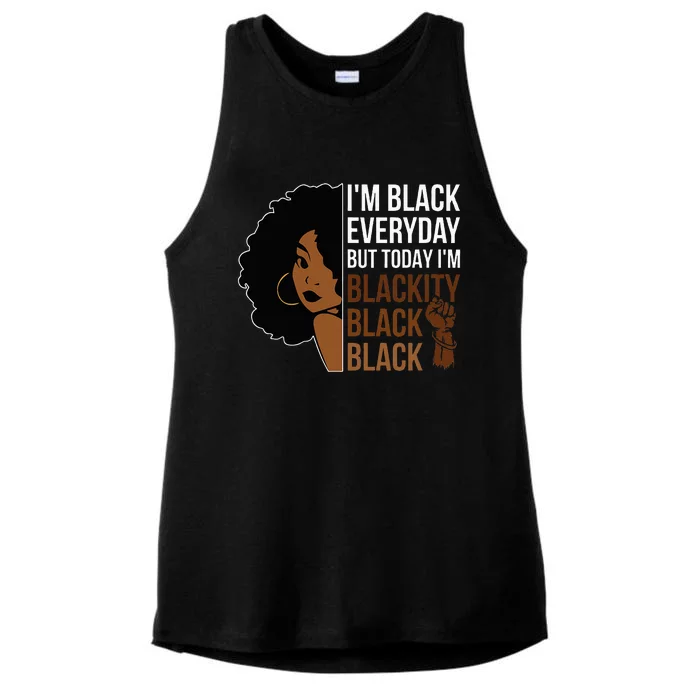 Juneteenth Blackity Black Woman African American History Ladies Tri-Blend Wicking Tank