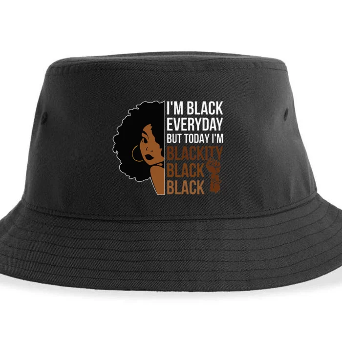 Juneteenth Blackity Black Woman African American History Sustainable Bucket Hat