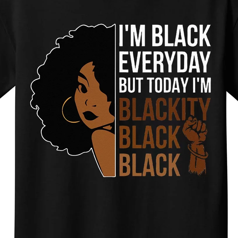 Juneteenth Blackity Black Woman African American History Kids T-Shirt