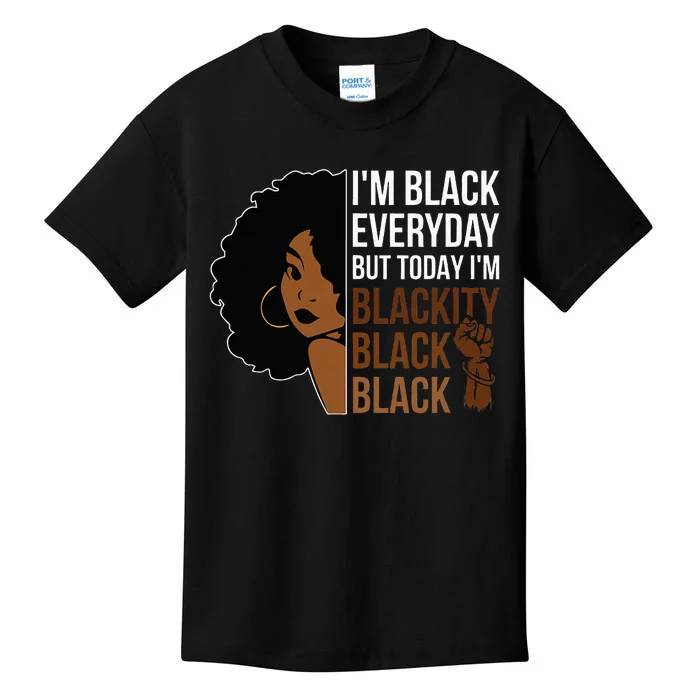 Juneteenth Blackity Black Woman African American History Kids T-Shirt