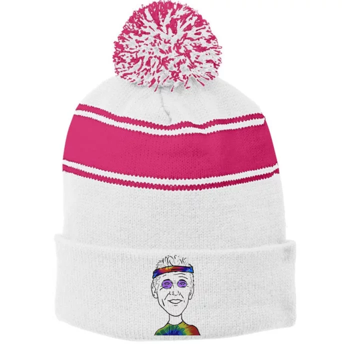 Jay Bilas Bill Walton Stripe Pom Pom Beanie