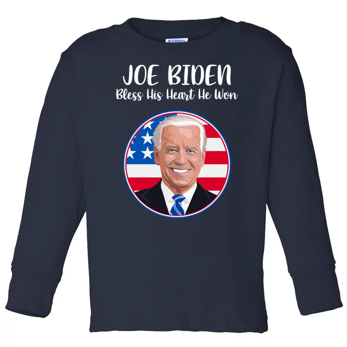 Joe Biden Bless His Heart He Won Toddler Long Sleeve Shirt