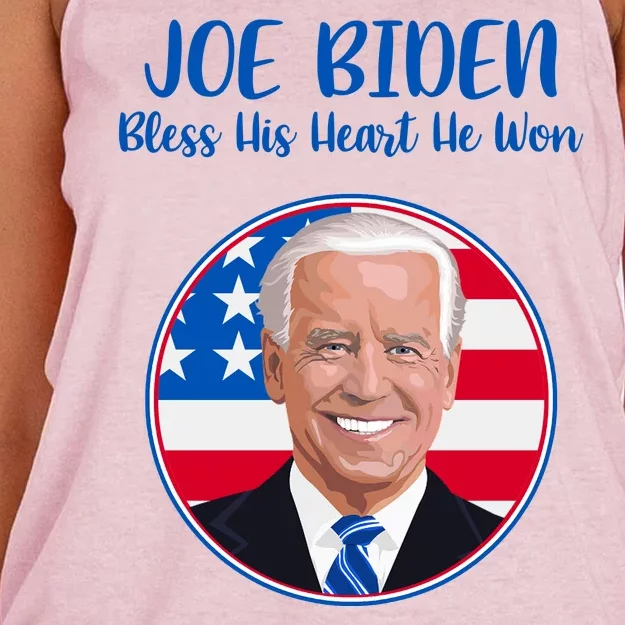 Joe Biden Bless His Heart He Won Women's Knotted Racerback Tank