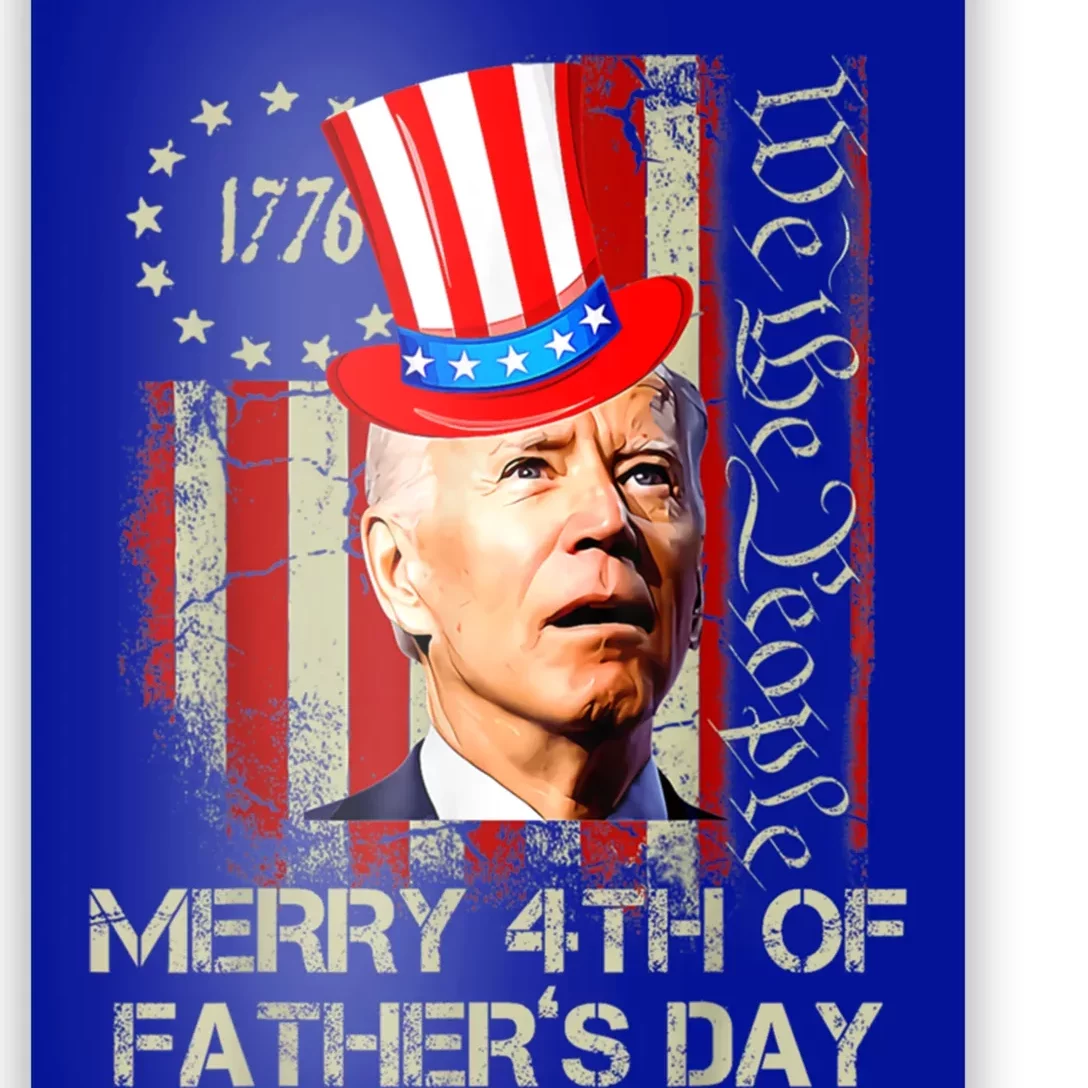 Joe Biden Confused Patriotic Merry Christmas For 4th Of July Gift Poster