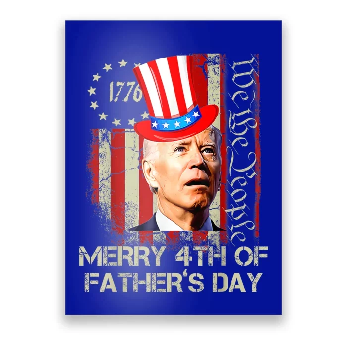 Joe Biden Confused Patriotic Merry Christmas For 4th Of July Gift Poster