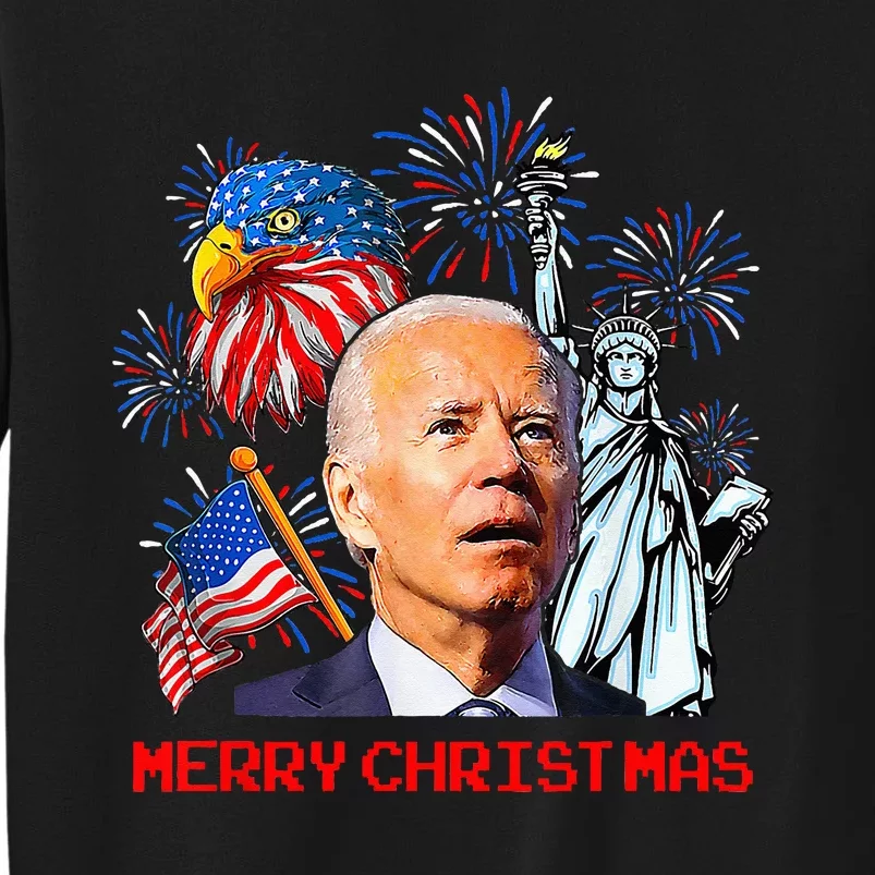 Joe Biden Confused Patriotic Merry Christmas For 4th Of July Tall Sweatshirt