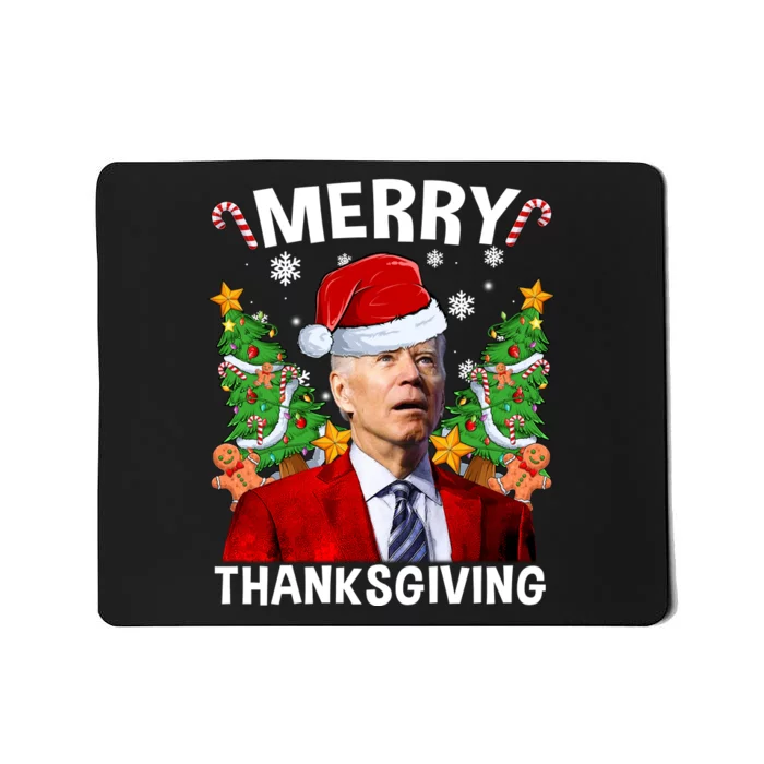 Joe Biden Christmas Santa Hat Merry Thanksgiving Ugly Christmas Sweater Mousepad