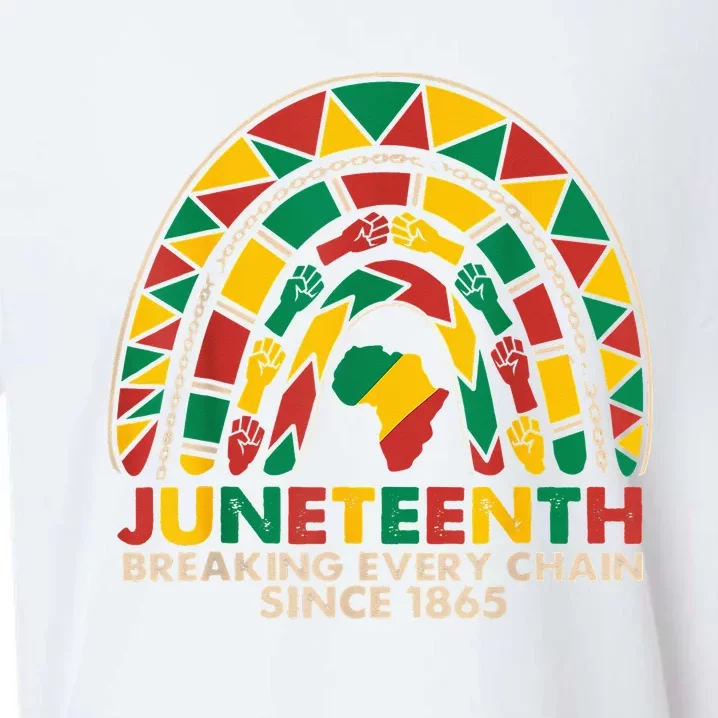 Juneteenth Breaking Chains Since 1865 Black Rainbow Sueded Cloud Jersey T-Shirt