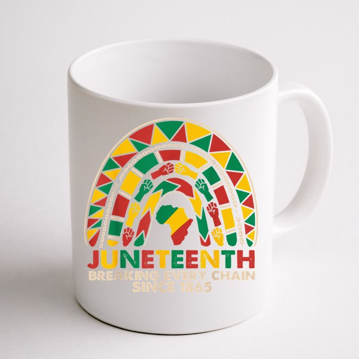 Juneteenth Breaking Chains Since 1865 Black Rainbow Front & Back Coffee Mug