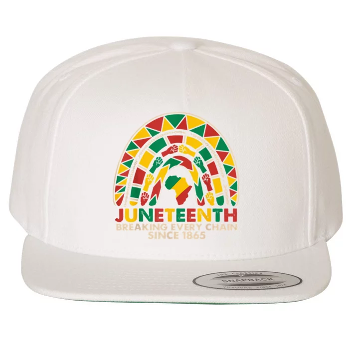 Juneteenth Breaking Chains Since 1865 Black Rainbow Wool Snapback Cap