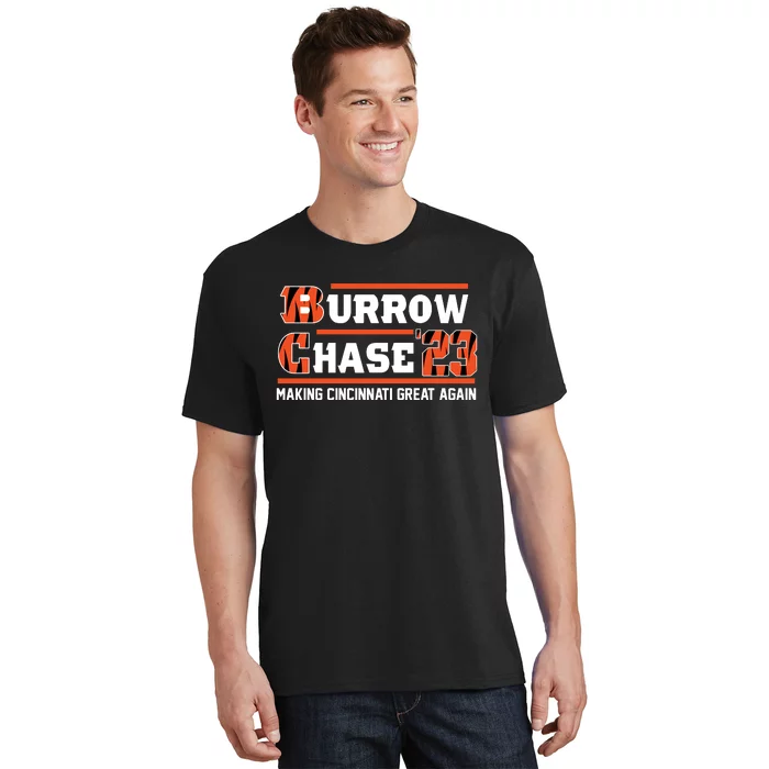 Teeshirtpalace Burrow Chase Making Cincinnati Great Again Ohio T-Shirt