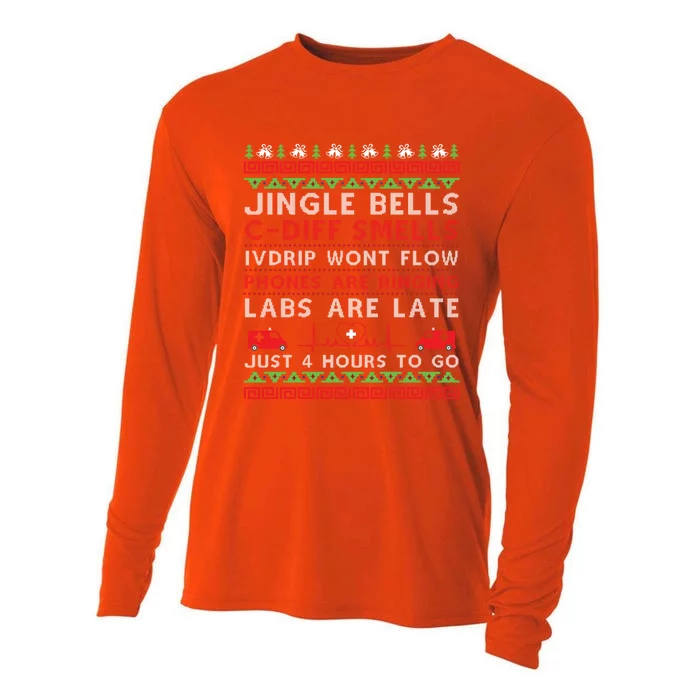 Jingle Bells Cdiff Smells Funny Christmas Nurse Nursing Great Gift Cooling Performance Long Sleeve Crew