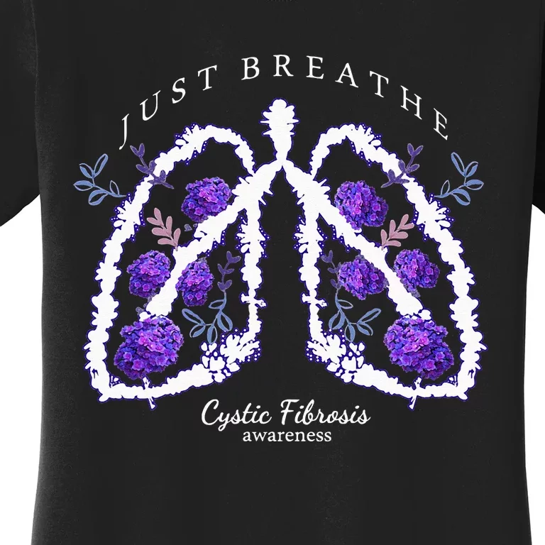 Just Breathe Cystic Fibrosis Awareness Women's T-Shirt