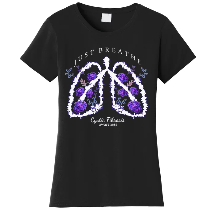 Just Breathe Cystic Fibrosis Awareness Women's T-Shirt