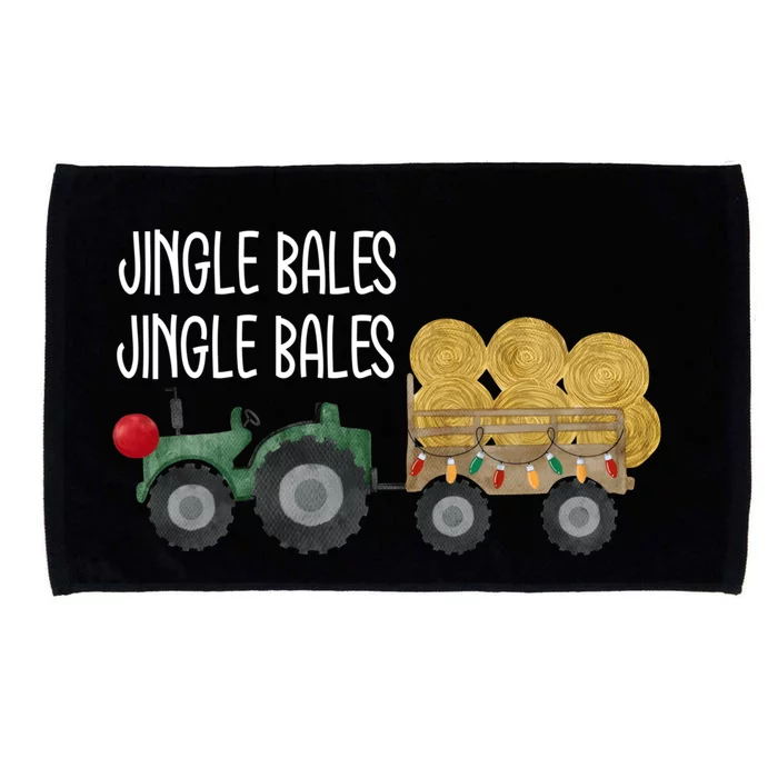 Jingle Bales Christmas Tree Tractor Farmer Farming Family Great Gift Microfiber Hand Towel