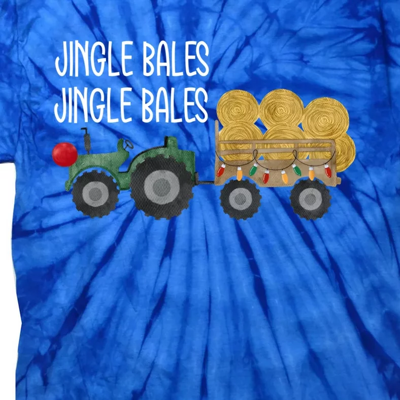 Jingle Bales Christmas Tree Tractor Farmer Farming Family Great Gift Tie-Dye T-Shirt