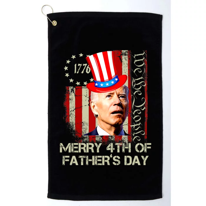 Joe Biden Confused Patriotic Merry Christmas For 4th Of July Platinum Collection Golf Towel