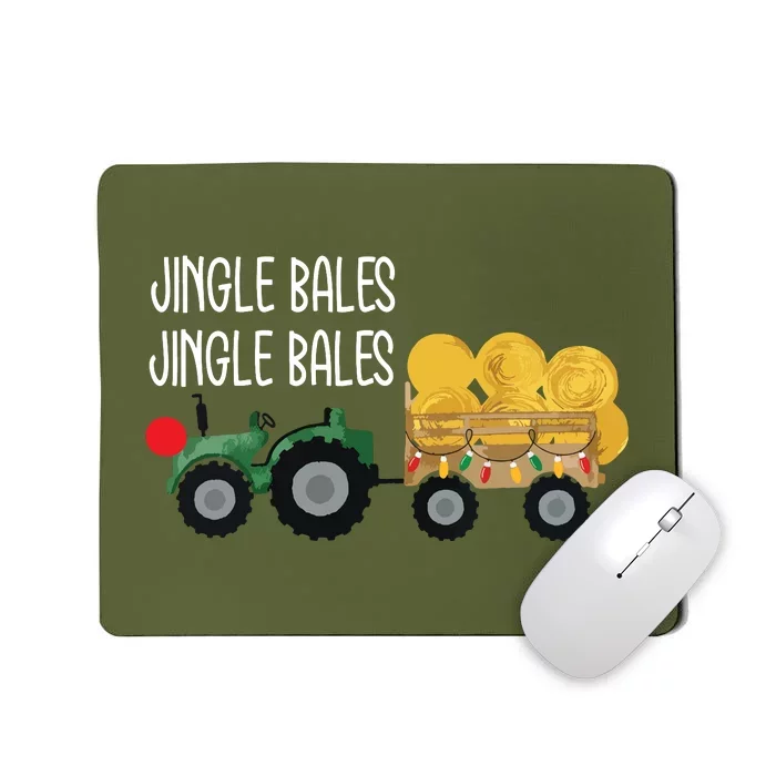 Jingle Bales Christmas Tree Tractor Farmer Farming Family Mousepad