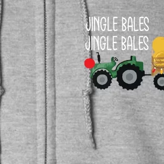 Jingle Bales Christmas Tree Tractor Farmer Farming Family Full Zip Hoodie