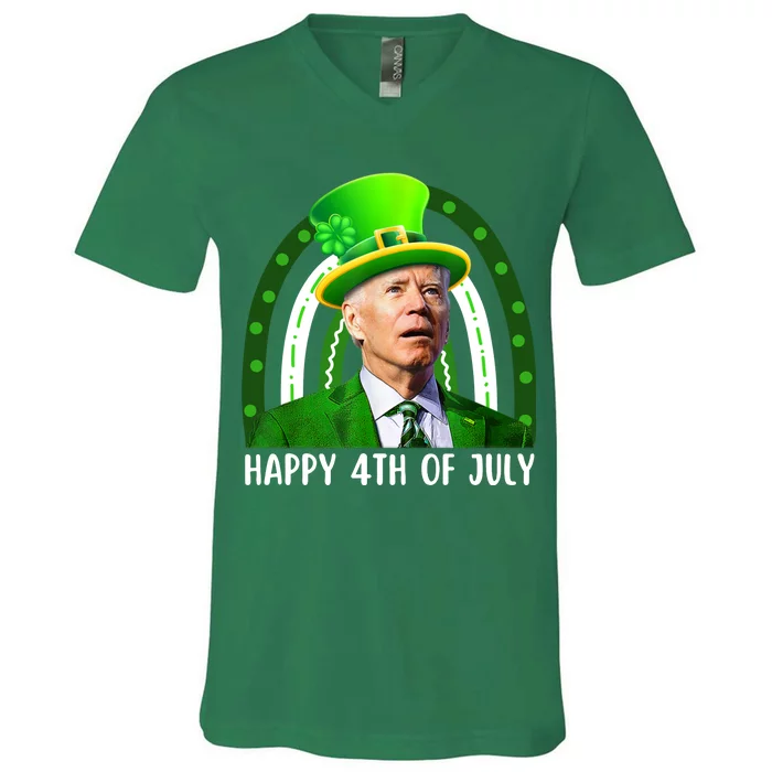 Joe Biden Confused Happy 4th Of July Funny St Patricks Day V-Neck T-Shirt