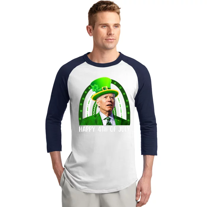 Joe Biden Confused Happy 4th Of July Funny St Patricks Day Baseball Sleeve Shirt