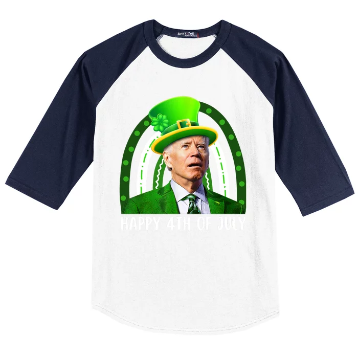 Joe Biden Confused Happy 4th Of July Funny St Patricks Day Baseball Sleeve Shirt